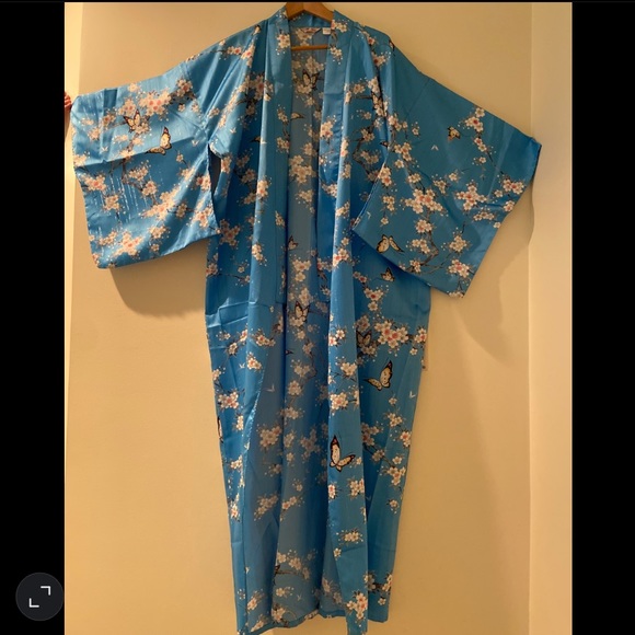 Marukyo Tokyo Japan Vintage 80s Blue Kimono - Picture 2 of 2